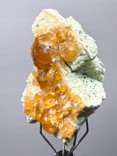 Load image into Gallery viewer, Hessonite Garnet Cluster on Matrix – Natural Collector Specimen from Pakistan | High-Grade Orange-Red Garnet Crystals
