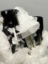 Load image into Gallery viewer, Blue Cap on Dark Green Stak Nala Tourmaline on Cleavelandite on Matrix – Haramosh Mountains, Pakistan
