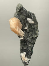 Load image into Gallery viewer, Pink Stilbite Druzy on Botryoidal Black Chalcedony | India | High-Grade Mineral Collector Specimen
