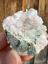 Load image into Gallery viewer, Red Phantom Apophyllite on Green Heulandite • Maharashtra, India
