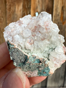 Red Phantom Apophyllite on Green Heulandite • Maharashtra, India