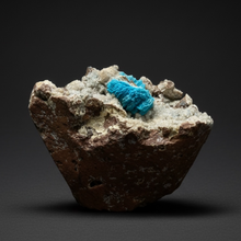Load image into Gallery viewer, Rare Electric Blue Cavansite on Druzy Matrix – Collector Mineral Specimen | India
