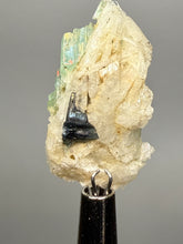 Load image into Gallery viewer, Blue Indicolite &amp; Mint Green Tourmaline on Matrix – Pegmatite Mineral Specimen from Pakistan
