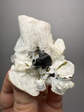 Load image into Gallery viewer, Dark Green Cap Stak Nala Tourmaline on Cleavelandite Matrix – Haramosh Mountains, Pakistan
