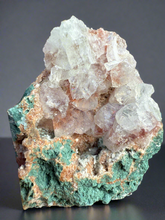 Load image into Gallery viewer, Red Apophyllite on Green Heulandite • Maharashtra, India
