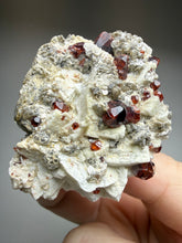 Load image into Gallery viewer, High-Grade Naturally Faceted Red Spessartine Garnet on Matrix — Skardu, Pakistan
