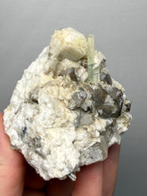 Load image into Gallery viewer, Aquamarine with Smoky Quartz on Albite Mineral Specimen | Nagar Valley, Gilgit-Baltistan, Pakistan
