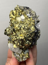 Load image into Gallery viewer, 3.8” New Find: Huanzala Mine Peru Sphalerite + Chalcopyrite + Apatite + Calcite + Quartz | Collector Display Specimen
