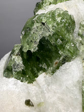 Load image into Gallery viewer, Electric Green Diopside on Quartz – Collector Mineral Specimen (Gilgit-Baltistan) Pakistan
