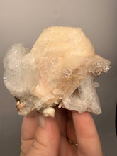 Load image into Gallery viewer, High-Grade Apophyllite on Pink Stilbite Zeolite | Indian Collector Mineral Specimen
