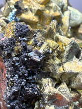 Load image into Gallery viewer, 3.3” New Find: Huanzala Mine Peru Sphalerite + Chalcopyrite + Apatite + Calcite + Quartz | Collector Display Specimen
