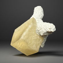 Load image into Gallery viewer, Rare Druzy Golden “Diamond” Calcite on Zeolite Matrix — Maharashtra, India | Collector Cabinet Specimen
