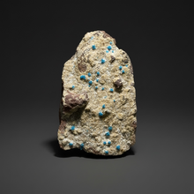 Load image into Gallery viewer, Rare Electric Blue Pentagonite &amp; Cavansite on Druzy Matrix | Collector Mineral Specimen | Wagholi Quarry, India

