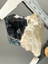 Load image into Gallery viewer, Blue Cap Tourmaline on Quartz Specimen – Pakistan
