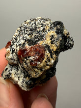 Load image into Gallery viewer, Naturally Faceted Zircon Crystal on Pegmatite–Biotite Matrix • Pakistan Mineral Specimen
