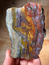 Load image into Gallery viewer, PREMIUM DISPLAY or LAPIDARY SLAB • Moroccan “Dream Landscape Jagate” (Purple, Teal, Red, Green, Red, Yellow &amp; Orange Moss Plume Agate + Jasper) Stone • Double Sided • High Atlas Mountains • Unpolished
