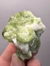Load image into Gallery viewer, Electric Green Diopside on Quartz – Collector Mineral Specimen (Gilgit-Baltistan) Pakistan
