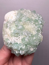 Load image into Gallery viewer, Luminous Mint Apophyllite with Glittering Druzy Sugar Quartz – India
