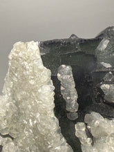 Load image into Gallery viewer, Premium Cubic Green–Purple Phantom Fluorite with Flower Calcite on Matrix

Xianghualing Mine, Hunan Province, China

