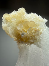 Load image into Gallery viewer, RARE COMBO Moroccan Ram’s Horn Selenite (Gypsum) with Yellow Botryoidal Fluorite Display Specimen
