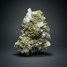Load image into Gallery viewer, 6.8” New Find: Huanzala Mine Peru Sphalerite + Chalcopyrite + Apatite + Calcite + Quartz | Collector Display Specimen
