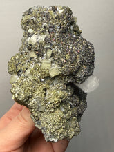 Load image into Gallery viewer, 4.8” New Find: Huanzala Mine Peru Sphalerite + Chalcopyrite + Apatite + Calcite + Quartz | Collector Display Specimen
