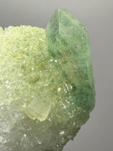 Load image into Gallery viewer, Luminous Mint Apophyllite with Glittering Druzy Sugar Quartz – India
