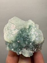 Load image into Gallery viewer, Druzy Green Apophyllite on Red &amp; Green Heulandite – Deccan Traps, Maharashtra, India
