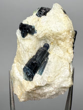Load image into Gallery viewer, Blue Indicolite &amp; Mint Green Tourmaline on Matrix – Pegmatite Mineral Specimen from Pakistan

