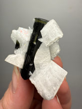Load image into Gallery viewer, Dark Green CapStak Nala Tourmaline on Cleavelandite Matrix – Haramosh Mountains, Pakistan
