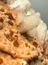 Load image into Gallery viewer, Red Heulandite on Cream Stilbite Zeolite Cluster – India (Collector Mineral Specimen)
