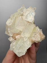Load image into Gallery viewer, High-Grade Light Green Apophyllite on Pink Stilbite Zeolite | Indian Collector Mineral Specimen
