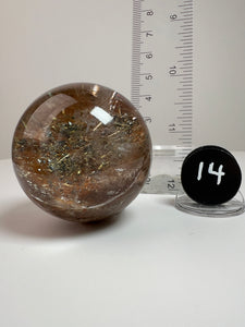 Garden Quartz Golden Rutile and/or Cubic Golden Pyrite Sphere • High Grade • RARE