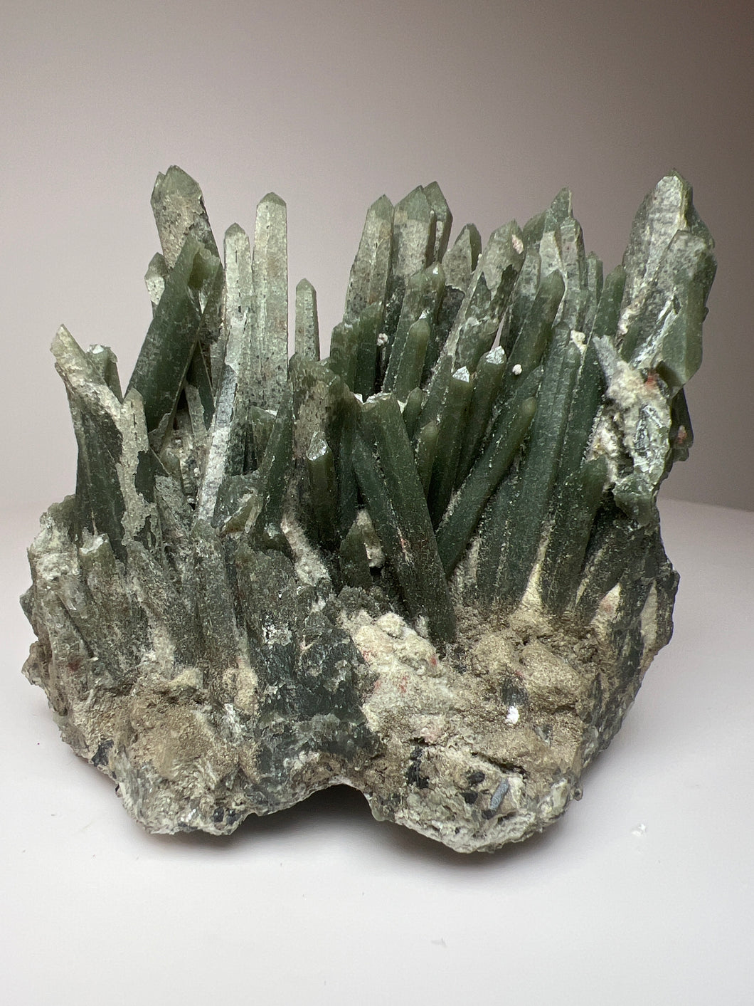 Hedenbergite Green Quartz Cluster