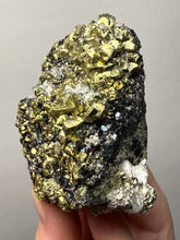 Load image into Gallery viewer, 3” New Find: Huanzala Mine Peru Sphalerite + Chalcopyrite + Apatite + Calcite + Quartz | Collector Display Specimen
