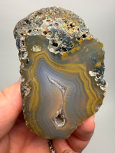 Load image into Gallery viewer, High-Grade Indonesian Sumatra Agate Pair – Vibrant Banded Chalcedony with Rich Color Zoning | Ethical Lapidary &amp; Collector Display Specimens
