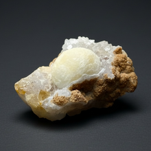 Load image into Gallery viewer, Rare Botryoidal Yellow Fluorite on Quartz Matrix  Collector Mineral Specimen – Maharashtra, India

