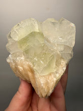 Load image into Gallery viewer, High-Grade Light Green Apophyllite on Pink Stilbite Zeolite | Indian Collector Mineral Specimen
