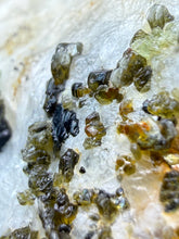 Load image into Gallery viewer, Electric Green Diopside on Quartz – Collector Mineral Specimen (Gilgit-Baltistan) Pakistan
