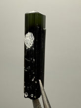 Load image into Gallery viewer, Dark Green Cap Stak Nala Tourmaline with Cleavelandite Flower – Haramosh Mountains, Pakistan | Thumbnail Specimen
