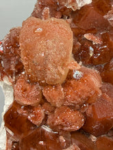Load image into Gallery viewer, Rare Red Apophyllite + Druzy Red Stilbite Flowers — Deccan Traps, India

