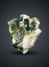 Load image into Gallery viewer, Blue Indicolite Tourmaline and Mica on Matrix – Pegmatite Mineral Specimen from Pakistan
