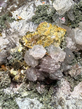 Load image into Gallery viewer, Fluorite Cluster with Mica &amp; Chalcopyrite | Cabinet Specimen | Yaogangxian Mine, Chenzhou, Hunan Province, China
