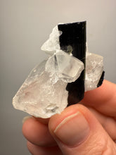 Load image into Gallery viewer, Dark Green Cap Stak Nala Tourmaline on Cleavelandite and Quartz Matrix – Haramosh Mountains, Pakistan
