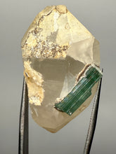 Load image into Gallery viewer, Vibrant Green Tourmaline on Quartz Matrix– Pegmatite Mineral Specimen from Pakistan
