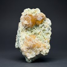 Load image into Gallery viewer, Hessonite Garnet Cluster on Matrix – Natural Collector Specimen from Pakistan | High-Grade Orange-Red Garnet Crystals
