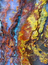 Load image into Gallery viewer, PREMIUM DISPLAY or LAPIDARY SLAB • Moroccan “Dream Landscape Jagate” (Purple, Teal, Red, Green, Red, Yellow &amp; Orange Moss Plume Agate + Jasper) Stone • Double Sided • High Atlas Mountains • Unpolished
