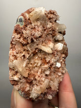 Load image into Gallery viewer, Shiny Peach Stilbite on Druzy Red Heulandite – High-Grade Collector Mineral Specimen from India
