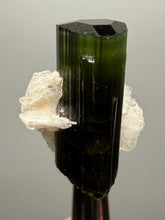 Load image into Gallery viewer, Dark Green Cap Stak Nala Tourmaline with Cleavelandite Flower – Haramosh Mountains, Pakistan | Thumbnail Specimen

