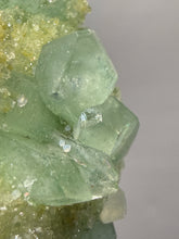 Load image into Gallery viewer, Luminous Mint Apophyllite with Glittering Druzy Sugar Quartz – India

